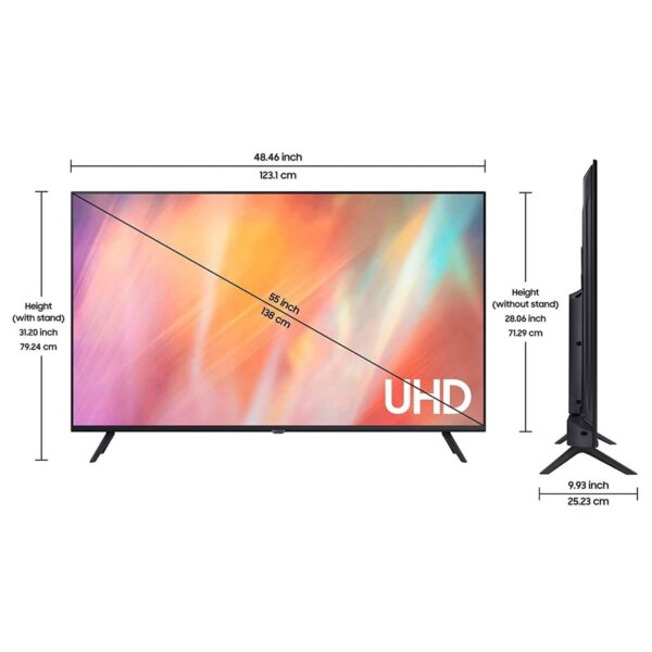 Samsung 138 cm (55 Inches) 4K Ultra HD Smart LED TV (UA55AU7600KXXL Black)3