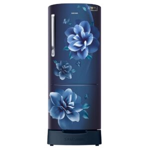 Samsung 223L 3 Star Inverter Direct-Cool Single Door Refrigerator Appliance (RR24C2823CU/NL, Camellia Blue) Base Stand Drawer 2023 Model