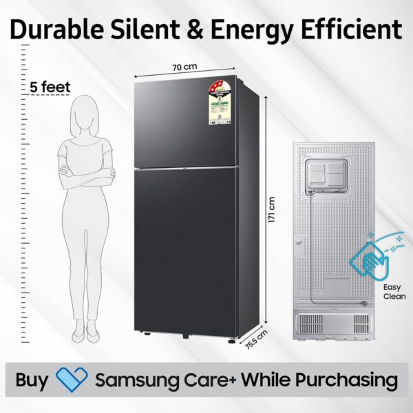 Samsung 396 L Convertible 5 in 1 Digital Inverter Frost Free Double Door Bespoke AI WiFi Enabled Refrigerator (RT41DG6A2BB1 Black Matte)4