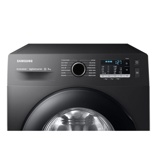 Samsung 8 kg Hygiene Steam with Inbuilt Heater Digital Inverter Fully Automatic Front Load Washing Machine (WW80TA046AB1TL Black)10