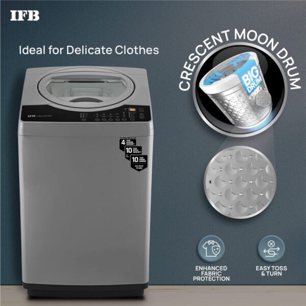 IFB 7 Kg 5 Star Fully Automatic Top Loading Washing Machine (TL RGS Aqua Grey Auto Imbalance System 3D Wash Technology)6