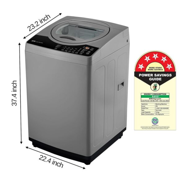 IFB 7 Kg 5 Star Fully Automatic Top Loading Washing Machine (TL RGS Aqua Grey Auto Imbalance System 3D Wash Technology)8