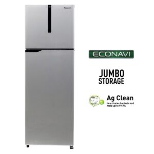 Panasonic 280 L Double Door 2 Star AI Enabled Inverter Technology Frost Free Refrigerator (NR-TH292BVHN, Electric Grey, Jumbo Fresh Vegetable Basket, Net Capacity 256L)