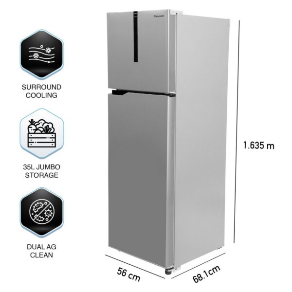 Panasonic 280 L Double Door 2 Star AI Enabled Inverter Technology Frost Free Refrigerator (NR TH292BVHN Electric Grey Jumbo Fresh Vegetable Basket Net Capacity 256L)2