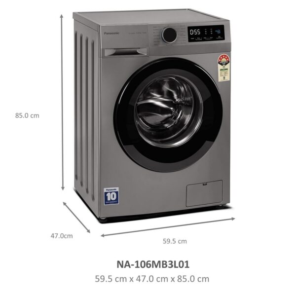 Panasonic 6 kg 5 Star Fully Automatic Front Loading Washing Machine (NA 106MB3L01 Grey)2