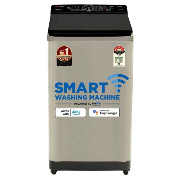 Panasonic 8 kg with Wi Fi Enabled Fully Automatic Top Load Washing Machine with In built Heater Silver (NA F80V10SRB)