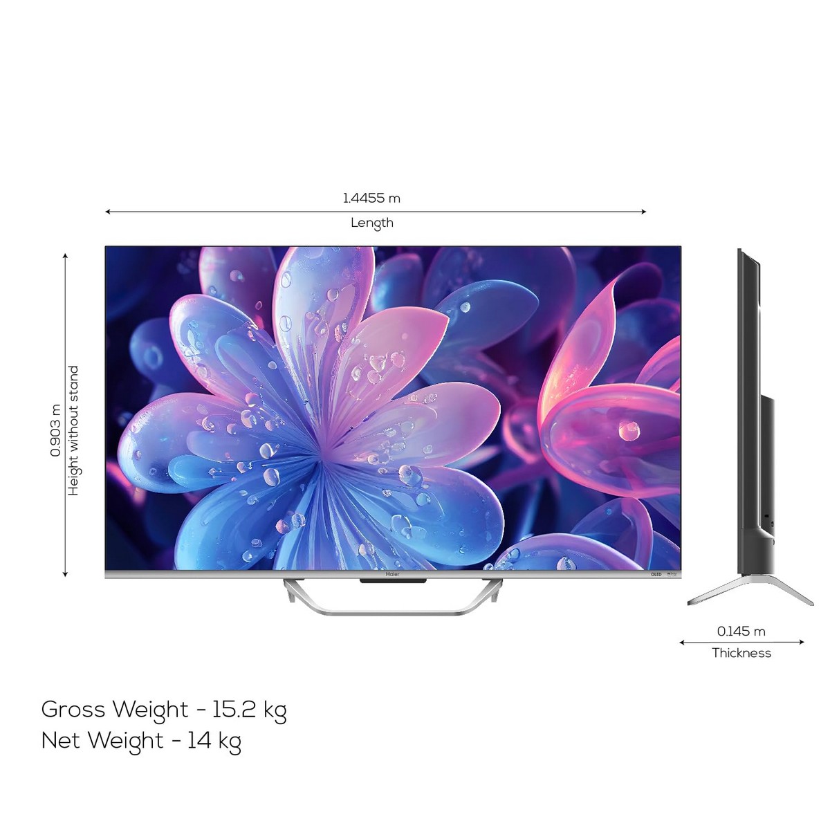 Haier 139 cm 55 inches QLED Smart Google TV with Hands free voice control 55S800QT GREY5