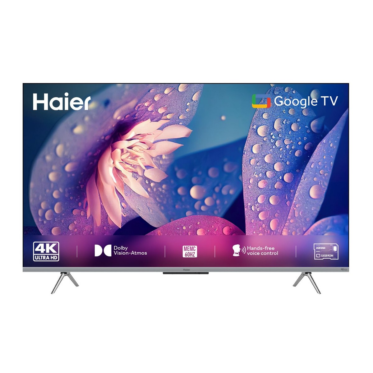 Haier 139 cm 55 inches UHD Smart Google TV with Hands free voice control 55P7GT GREY