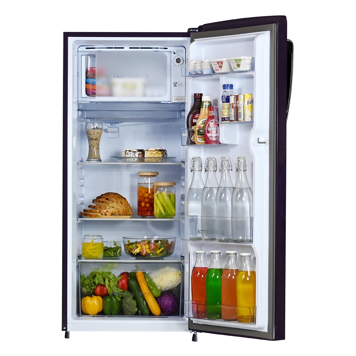 Haier 205 L Direct Cool Single Door 3 Star Refrigerator with Base Drawer Marine Rose HRD 2263PMR N 4
