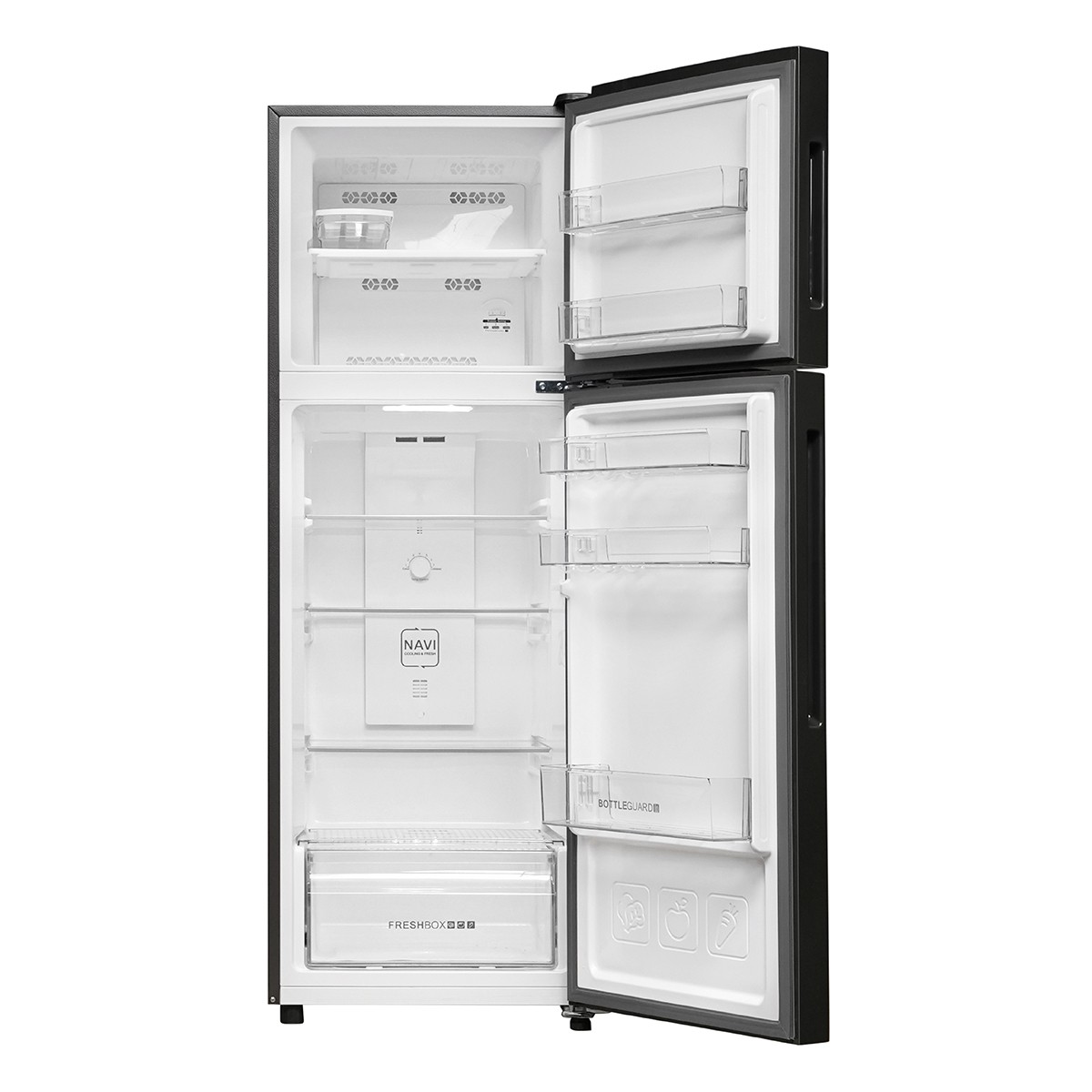 Haier 240 L 2 Star Black Glass Finish Top Mounted Frost Free Refrigerator HRF2902EKG P 4