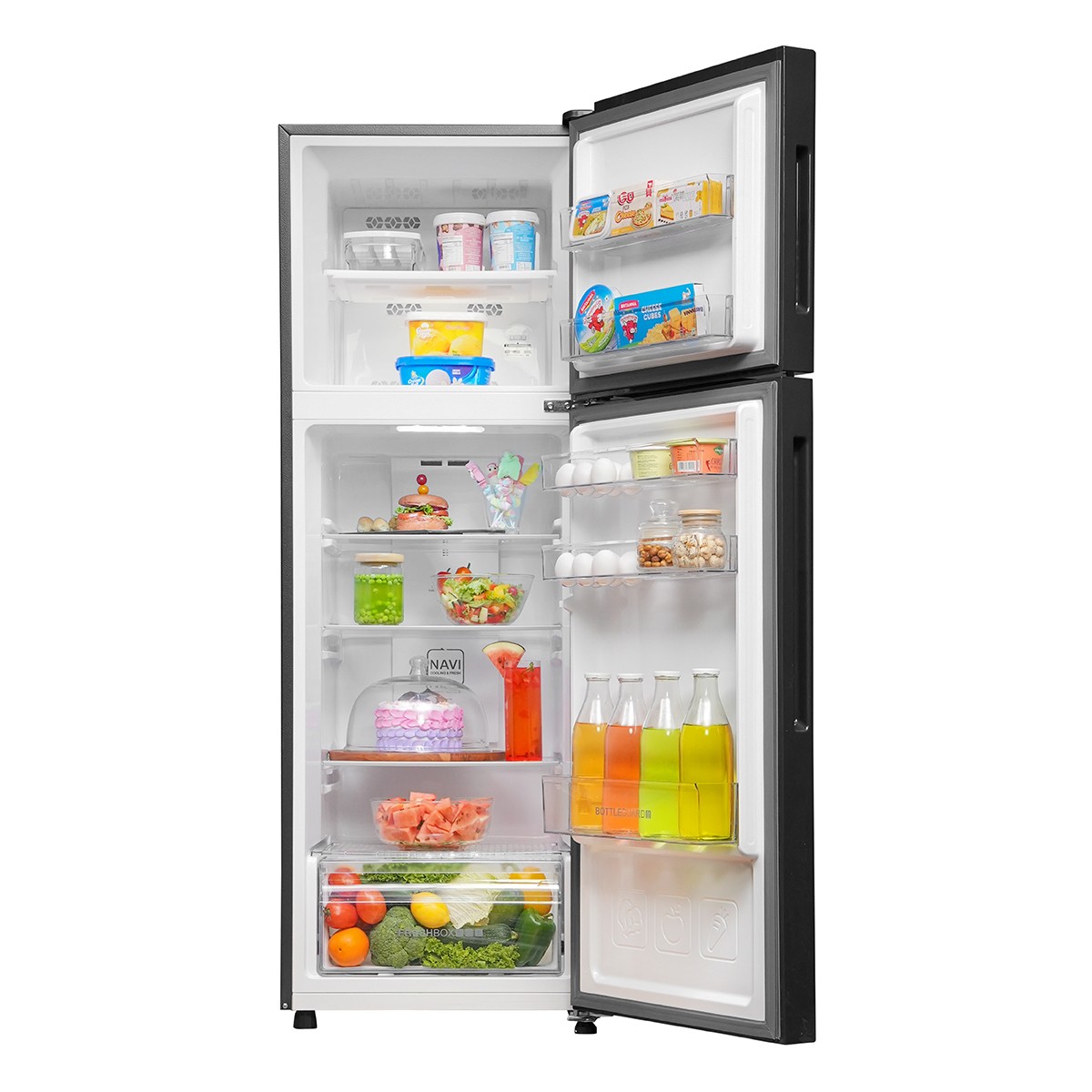 Haier 240 L 2 Star Black Glass Finish Top Mounted Frost Free Refrigerator HRF2902EKG P 5