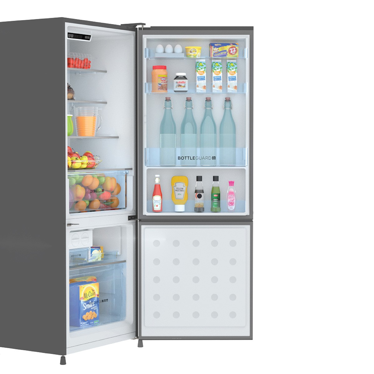 Haier 265 L Frost Free Double Door 2 Star Refrigerator Inox Steel HRB 3152BIS 1