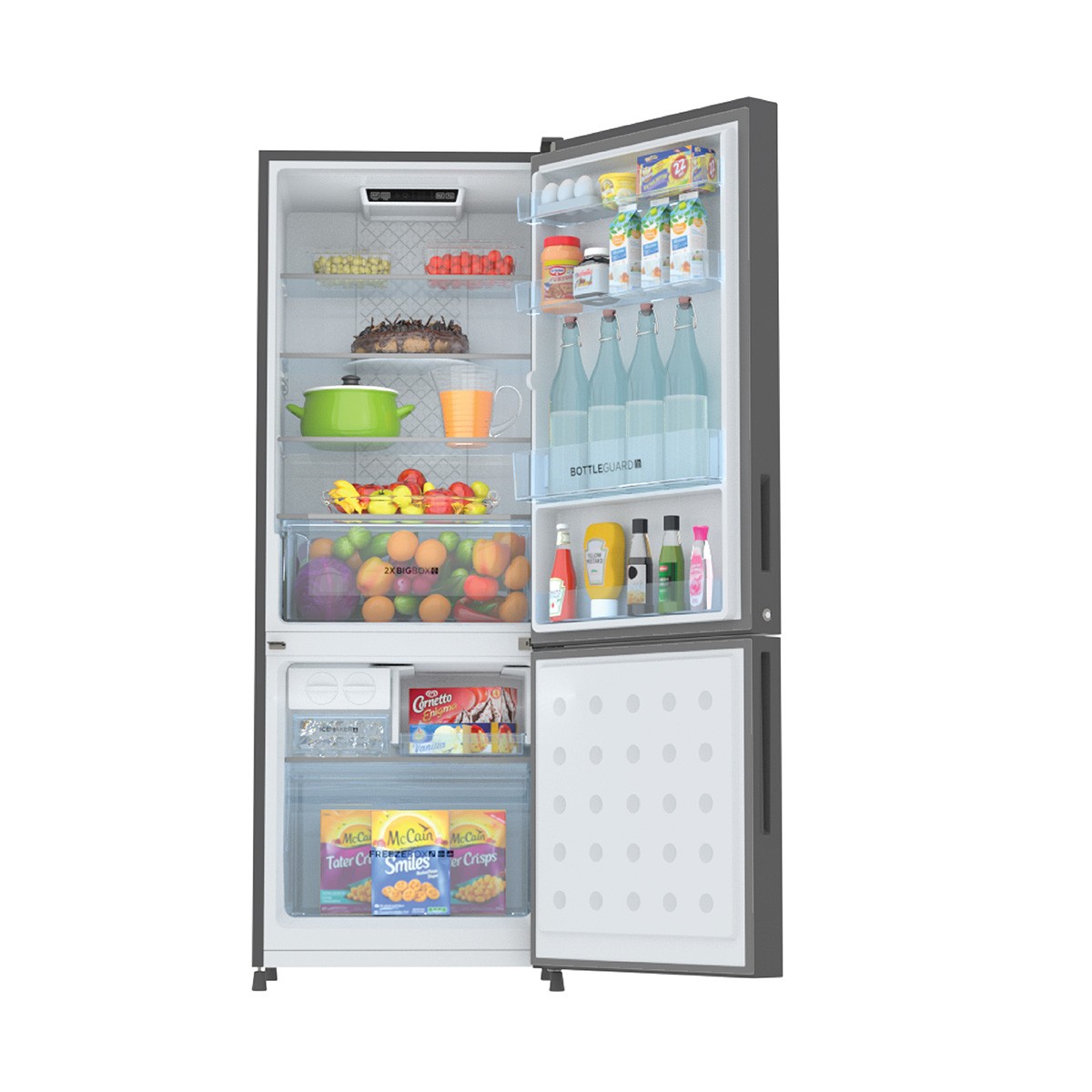 Haier 265 L Frost Free Double Door 2 Star Refrigerator Inox Steel HRB 3152BIS 2