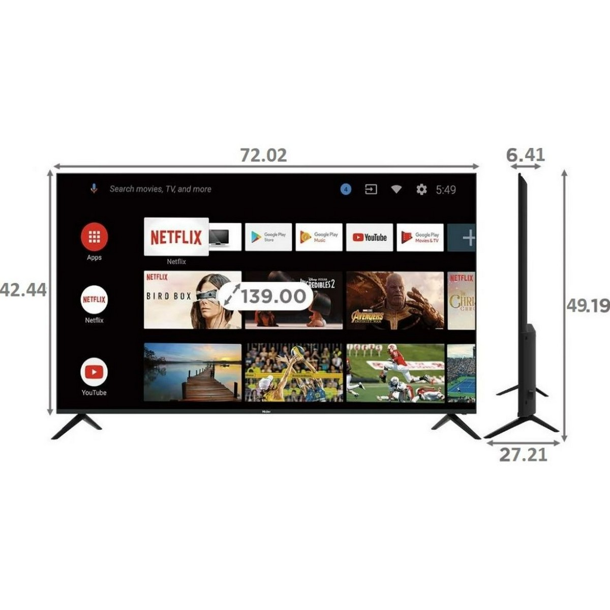 Haier 80 cm 32 inch HD Ready LED Smart TV LE32A73 1