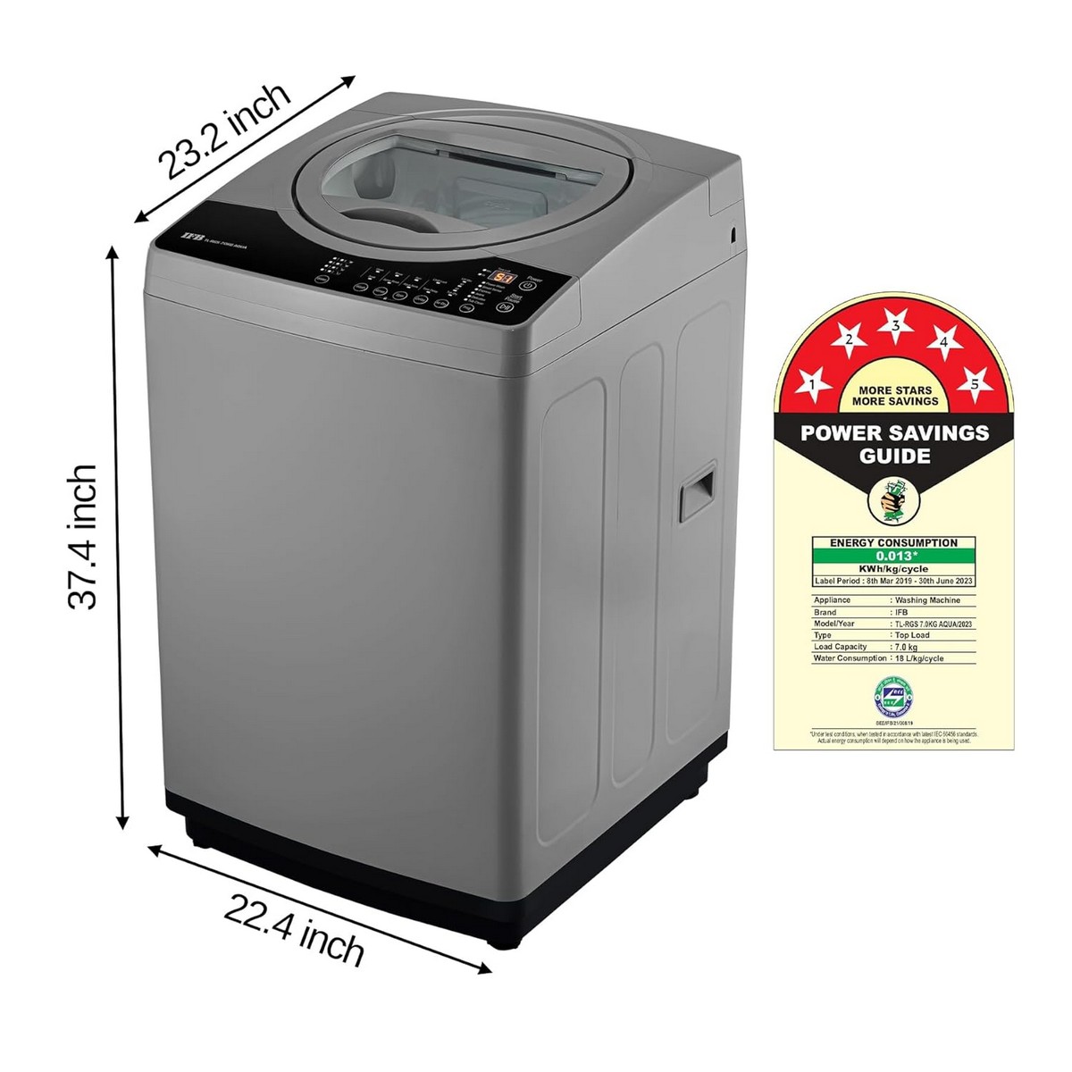 IFB 7 Kg 5 Star Fully Automatic Top Loading Washing Machine TL RGS Aqua Grey Auto Imbalance System 3D Wash Technology8