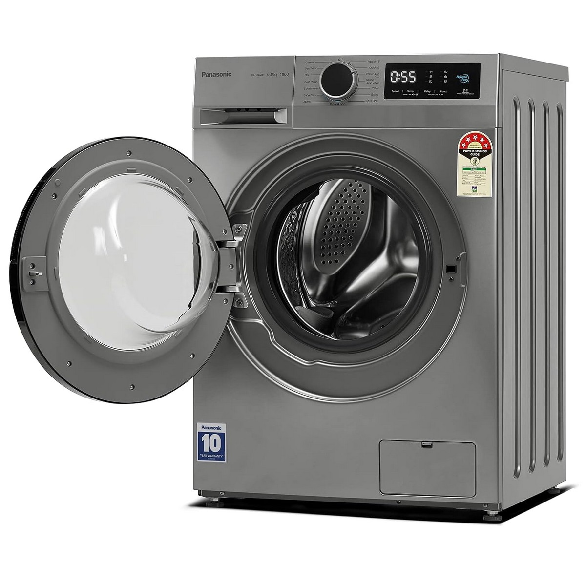 Panasonic 6 kg 5 Star Fully Automatic Front Loading Washing Machine NA 106MB3L01 Grey3