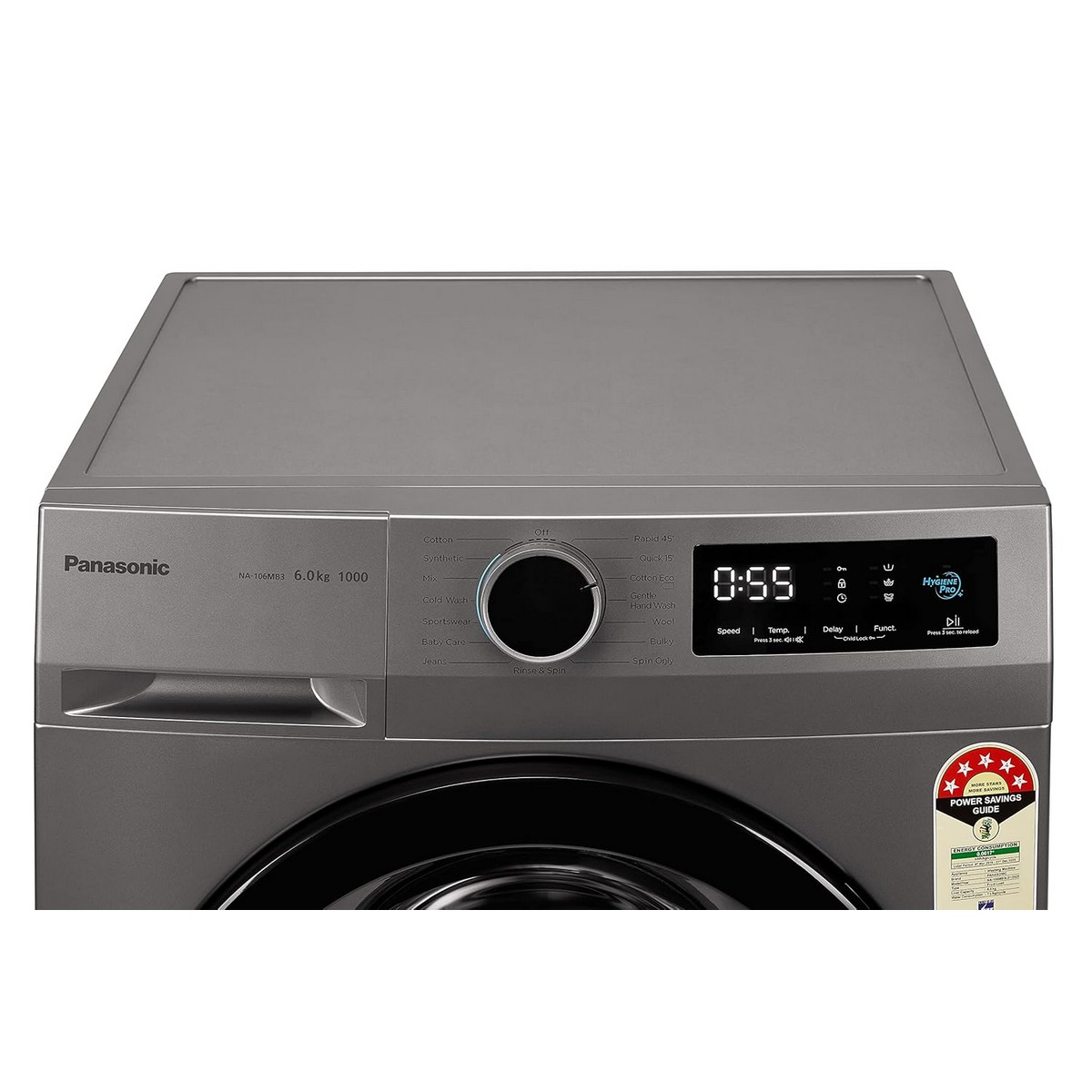 Panasonic 6 kg 5 Star Fully Automatic Front Loading Washing Machine NA 106MB3L01 Grey4