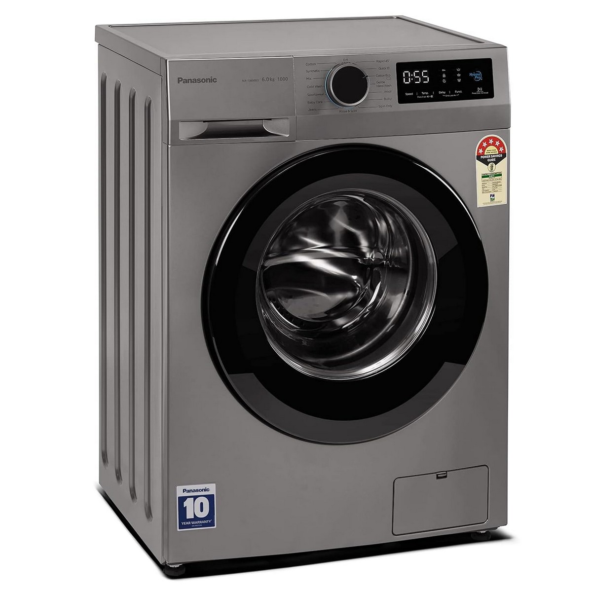 Panasonic 6 kg 5 Star Fully Automatic Front Loading Washing Machine NA 106MB3L01 Grey5