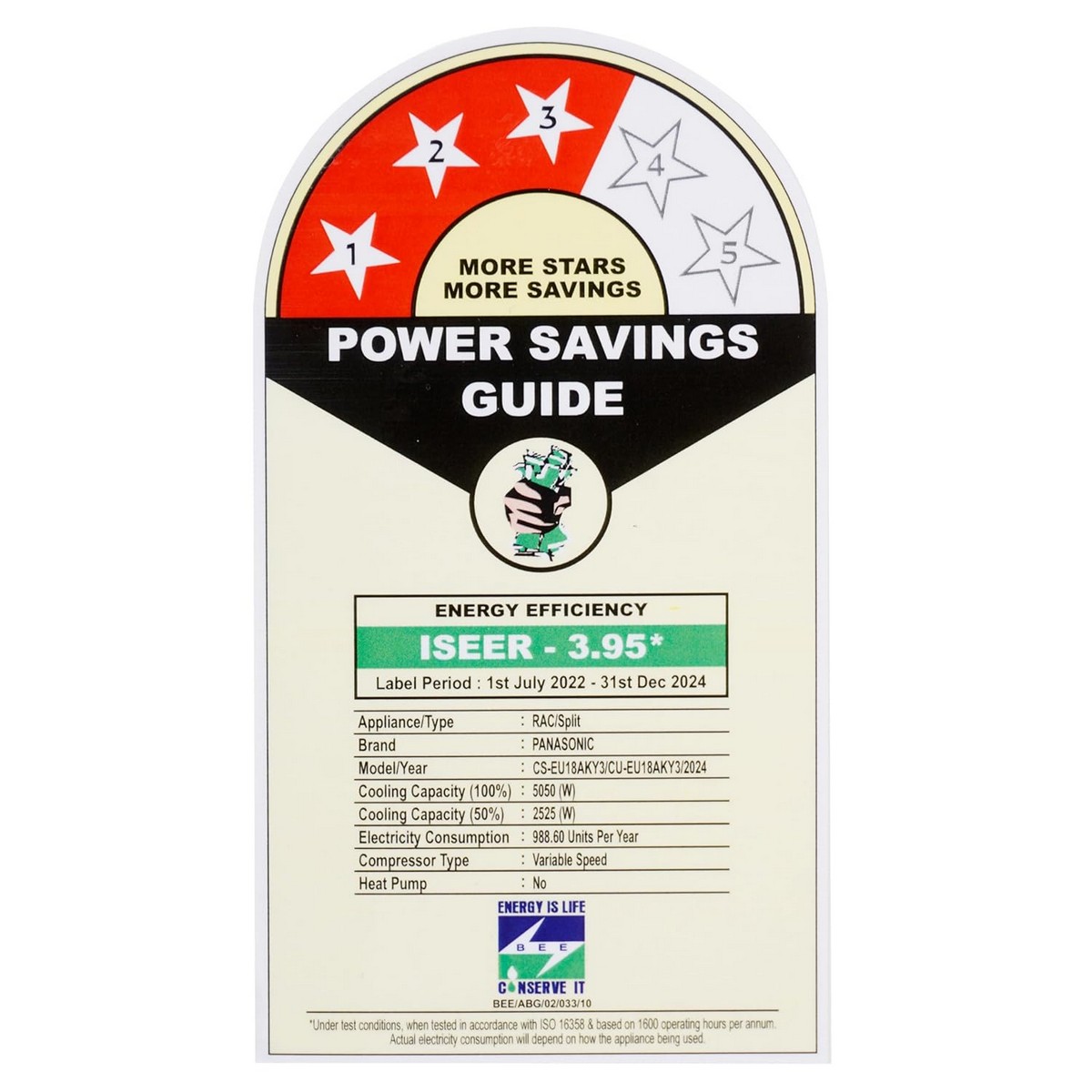 Panasonic EU Series 7 in 1 Convertible 1.5 Ton 3 Star Inverter Split AC With Eco tough Outdoor 14 Year PCB Warranty 2024 Model 100 Copper Condenser CSCU EU18AKY34