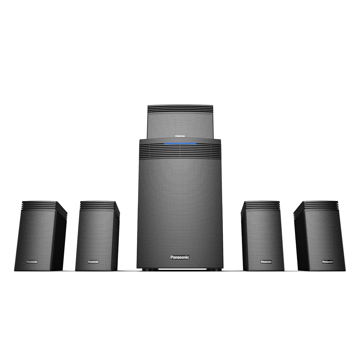 Panasonic SC HT550GW K 5.1 Ch Home Theatre with Real Surround Sound 150 W Bluetooth USB AUX RCA Powerful Subwoofer Wall mountable Speakers Remote for Volume Bass Control Black