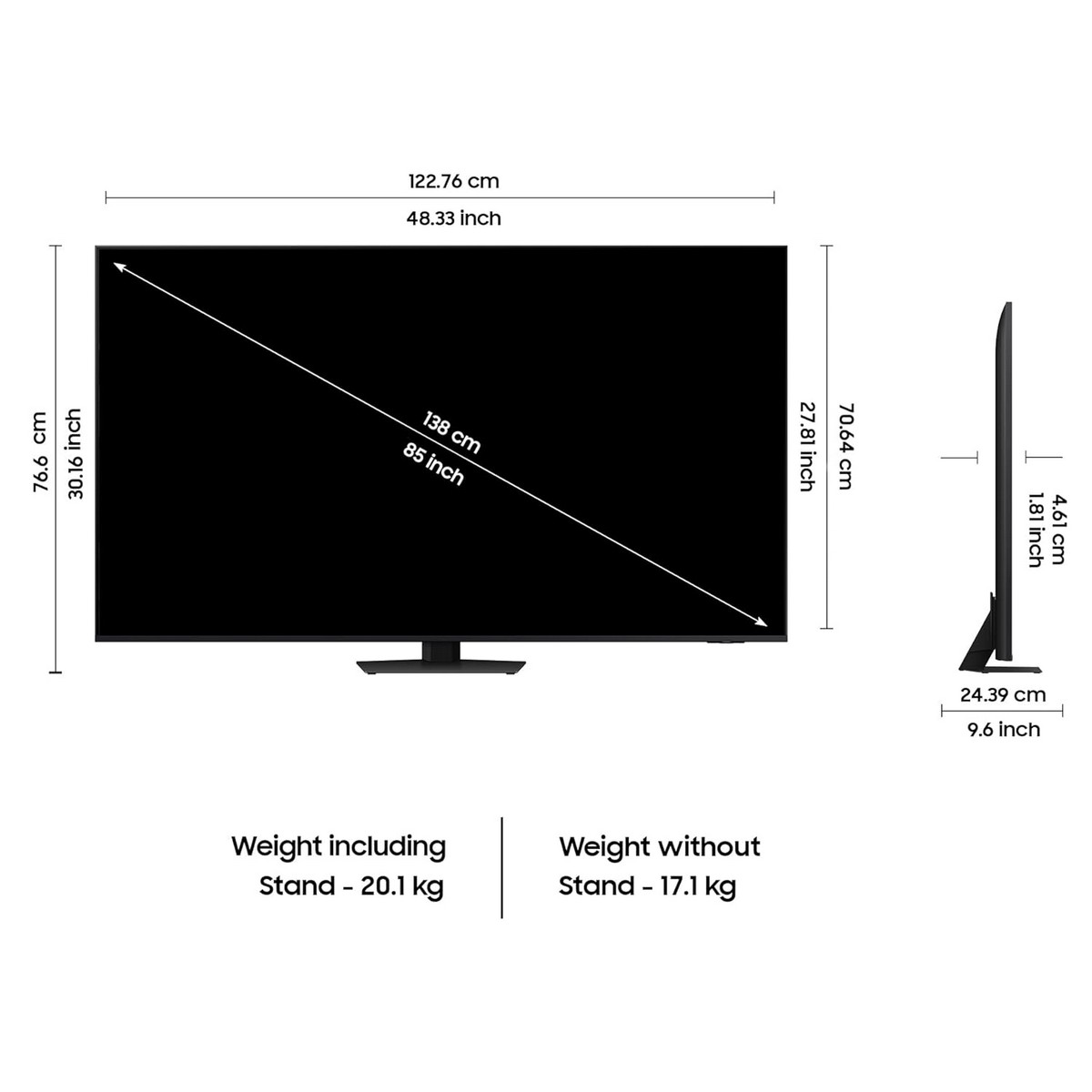 SAMSUNG Neo QLED 139.7 cm 55 inch QLED Ultra HD 4K Smart Tizen TV with AI Technology 2024 Model QA55QN85DBULXL4