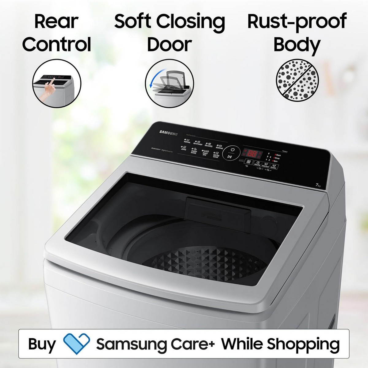 Samsung 7 kg 5 star Ecobubble Digital Inverter Fully Automatic Top Load Washing Machine WA70BG4441YYTL Lavender Gray6